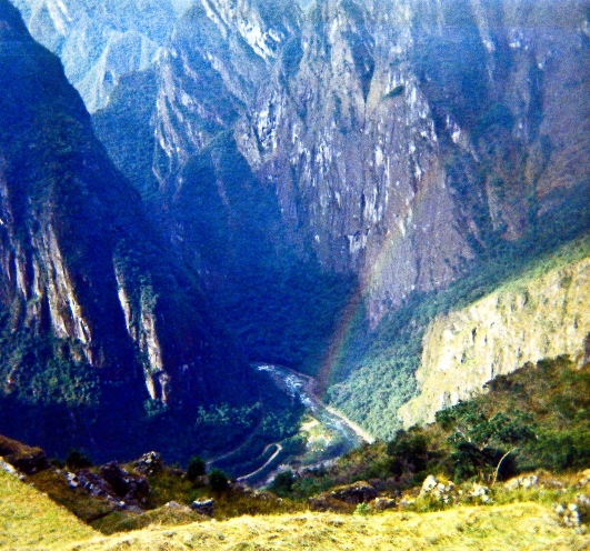 Blick von Machu Picchu ins Urubamba Tal 1974